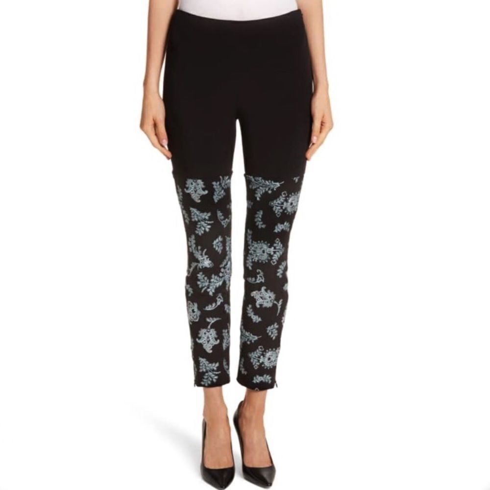 Black and Blue Patterned Women's Pants